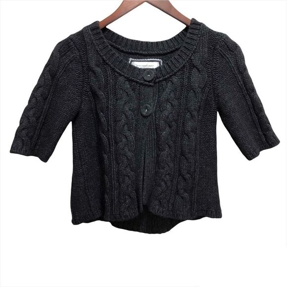 American Eagle Outfitters Angora Blend Cropped Button Down Sweater Cable Knit M - Picture 1 of 6